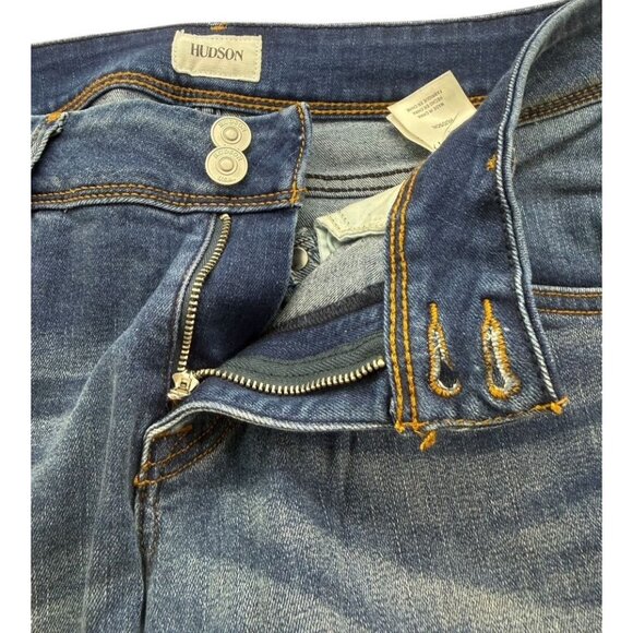 Hudson Signature Bootcut Jeans Medium Wash Distressed Mid Rise Rare Size 30 x 34 - Picture 5 of 9